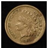 1863 INDIAN CENT XF/AU