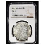 1921 MORGAN DOLLAR NGC AU55
