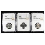1942-S, 1947-S MS65 & 1942-S MS66 JEFFERSON 5C NGC