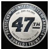 DONALD TRUMP 1 OZ .999 SILVER ROUND