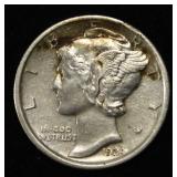 1924-D MERCURY DIME AU