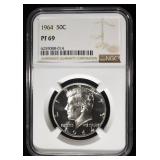 1964 KENNEDY HALF DOLLAR NGC PF69