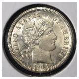 1906 BARBER DIME CH BU