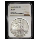 2010 AMERICAN SILVER EAGLE NGC MS69
