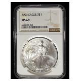 2003 AMERICAN SILVER EAGLE NGC MS69