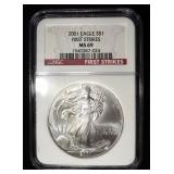 2001 AMERICAN SILVER EAGLE NGC MS69