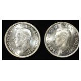 (2) 80% SILVER CANADIAN DOLLARS