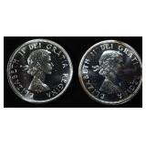 (2) 80% SILVER CANADIAN DOLLARS