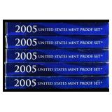 (5) 2005 MINT PROOF SETS