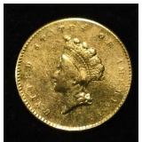 1856-S $1 GOLD T2 VF