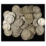 (50) MERCURY DIMES