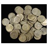 (50) 90% SILVER ROOSEVELTS DIMES