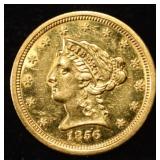 1856-S $2.50 LIBERTY GOLD BU OLD CLEANING