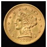 1873 $2.50 LIBERTY GOLD CLOSED 3 VERY CH BU