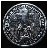 2019 FALCON OF THE PLANTAGENETS 2 OZ .999 SILVER