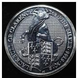 2018 BLACK BULL OF CLARENCE 2 OZ .999 SILVER