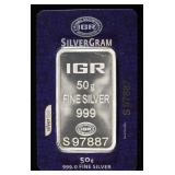 50G .999 SILVER IGR BAR