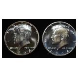 (2) 90% SILVER 1964 KENNEDY HALF DOLLARS PROOF BU