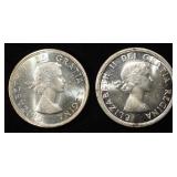 (2) 80% SILVER CANADIAN DOLLARS