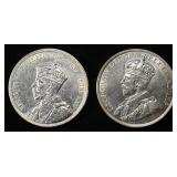 (2) 80% SILVER CANADIAN DOLLARS