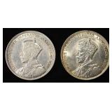 (2) 80% SILVER CANADIAN DOLLARS