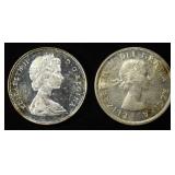 (2) 80% SILVER CANADIAN DOLLARS