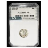 1928-D MERCURY DIME GEM BU FB