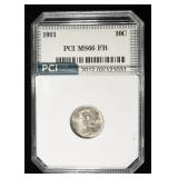 1921 MERCURY DIME PCI SUPERB GEM BU FB