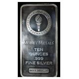 MONEY METALS 10 OZ .999 SILVER BAR