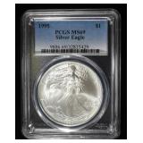 1995 AMERICAN SILVER EAGLE PCGS MS69
