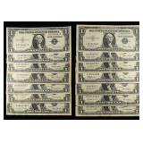 (14) SILVER CERTIFICATES 1935 XF,AU,CU