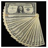 (19) SILVER CERTIFICATES ALL XF & AU!