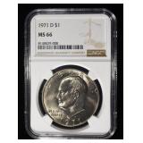 1971-D EISENHOWER DOLLAR NGC MS66