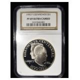 1990-P $1 COMMEM EISENHOWER NGC PF69 ULTRA CAMEO