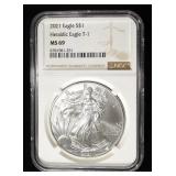 2021 AMERICAN SILVER EAGLE NGC MS69