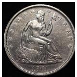 1861-O LIBERTY SEATED HALF DOLLAR AU/BU