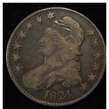 1824 BUST HALF DOLLAR FINE