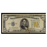 $5 NORTH AFRICA NOTE 1934 NICE VF