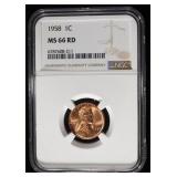 1958 WHEAT CENT NGC MS66RD