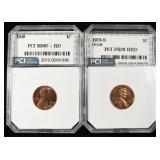 (2) GRADED LINCOLN CENTS