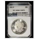 1881-S MORGAN DOLLAR PCI GEM BU DMPL