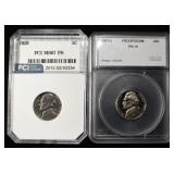(2) GRADED JEFFERSON NICKELS