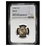1948-D JEFFERSON NICKEL NGC MS67
