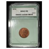 1914 WHEAT CENT NTC GEM PROOF RB