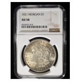 1921 MORGAN DOLLAR NGC AU58