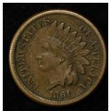 1861 INDIAN CENT XF
