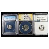 (3) GRADED COINS