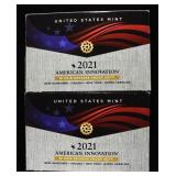 (2) 2021 AMERICAN INNOVATION $1 REV PR SET