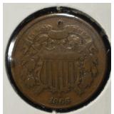 1865 2-CENT PIECE VF/XF