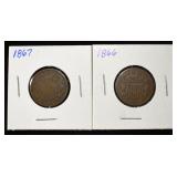 1866 & 1867 2-CENT PIECES